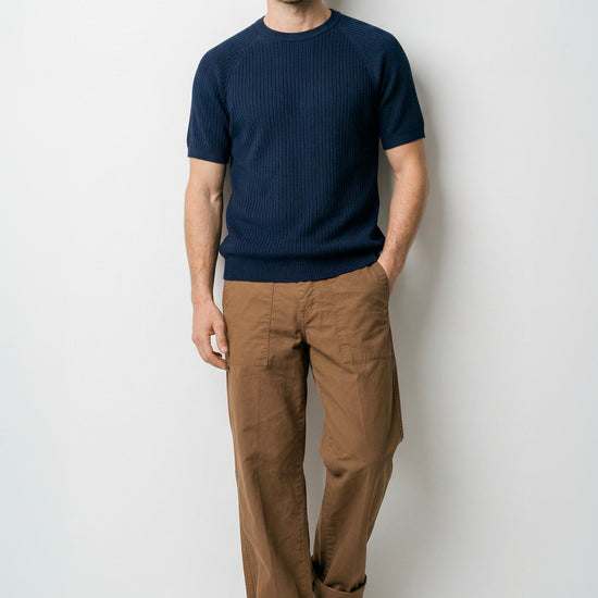 Raglan knit T-shirt in crepe cotton - MONTEZEMOLO