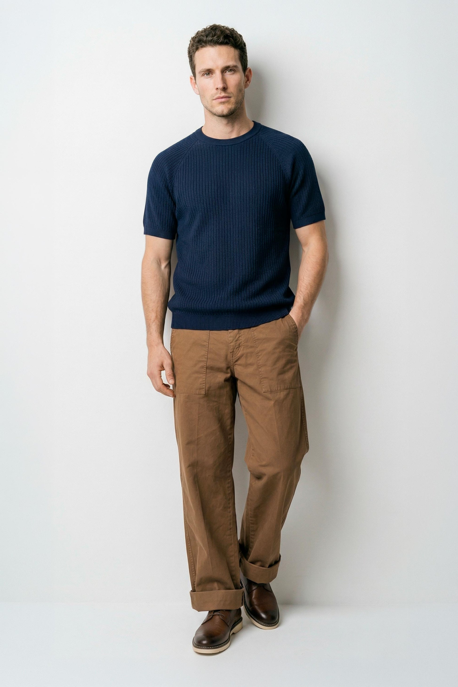 Raglan knit T-shirt in crepe cotton - MONTEZEMOLO