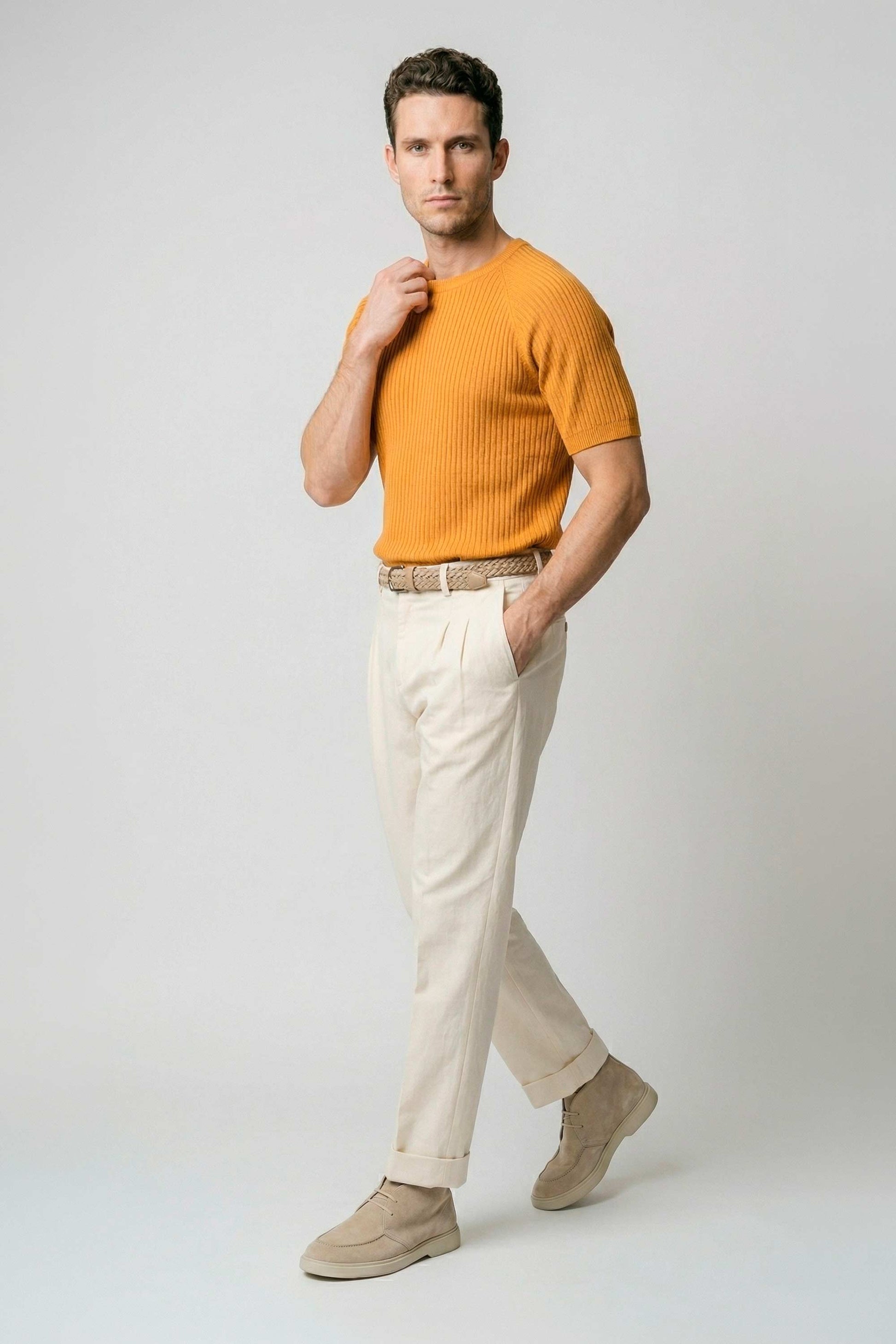 Raglan knit T-shirt in crepe cotton - MONTEZEMOLO