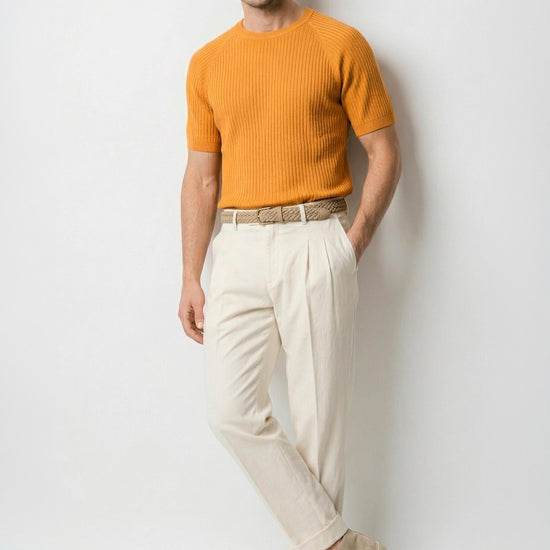 Raglan knit T-shirt in crepe cotton - MONTEZEMOLO