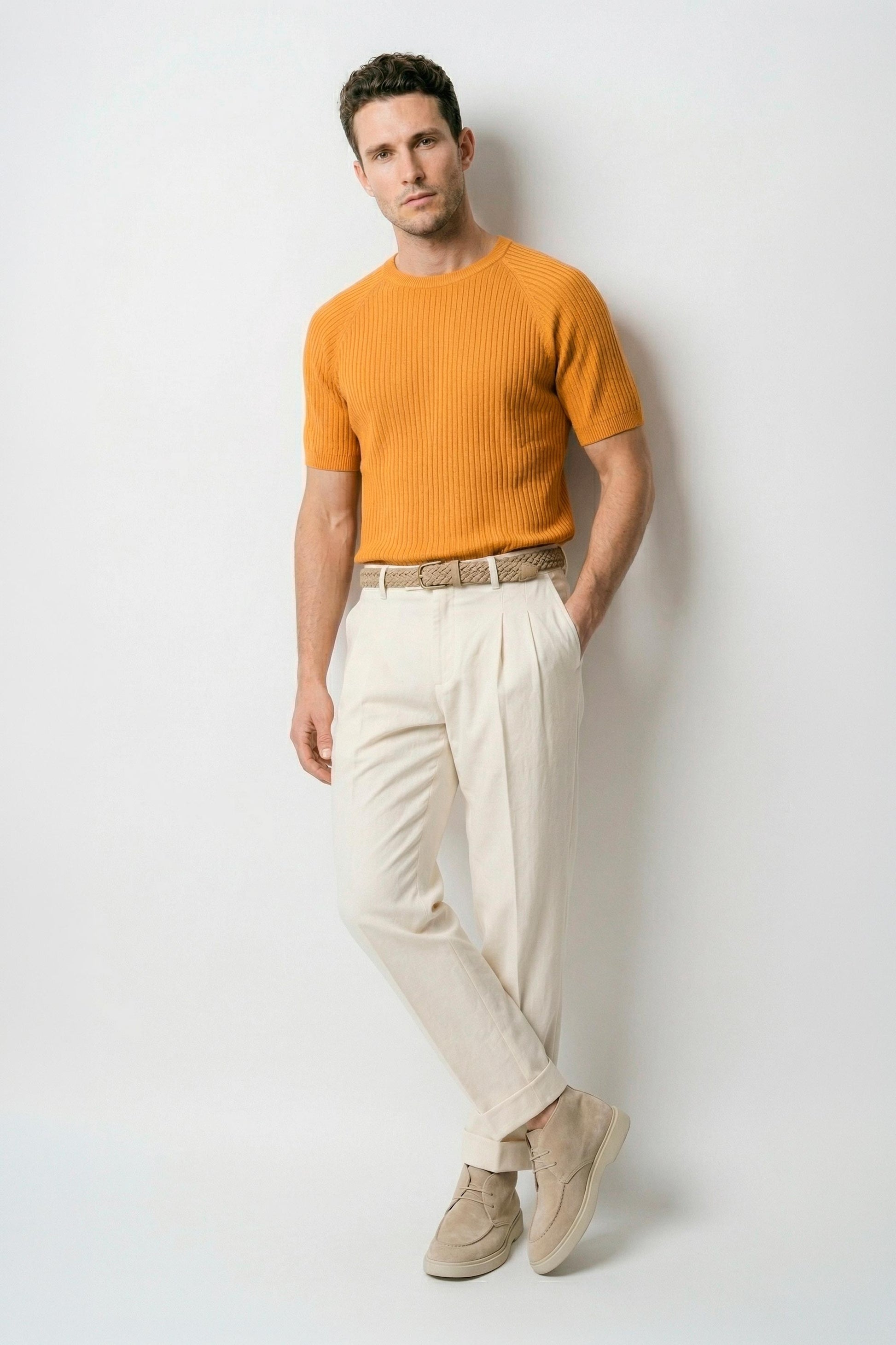 Raglan knit T-shirt in crepe cotton - MONTEZEMOLO