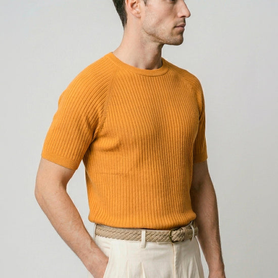 Raglan knit T-shirt in crepe cotton - MONTEZEMOLO