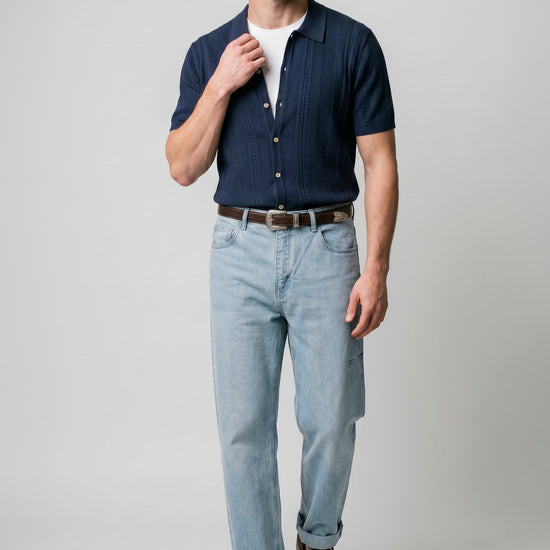 Textured-Knit t-shirt in crepe cotton - MONTEZEMOLO