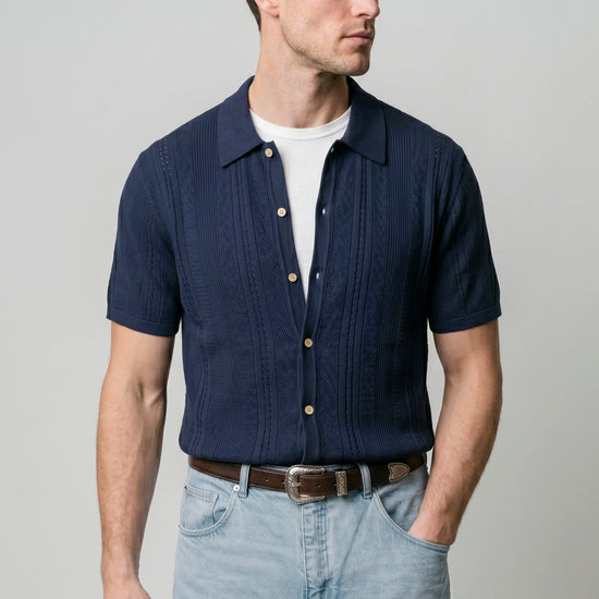 Textured-Knit t-shirt in crepe cotton - MONTEZEMOLO