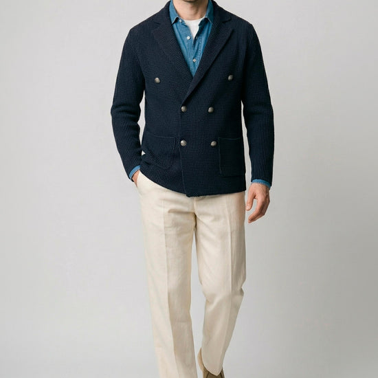 Double-breasted knit cardigan jacket - MONTEZEMOLO