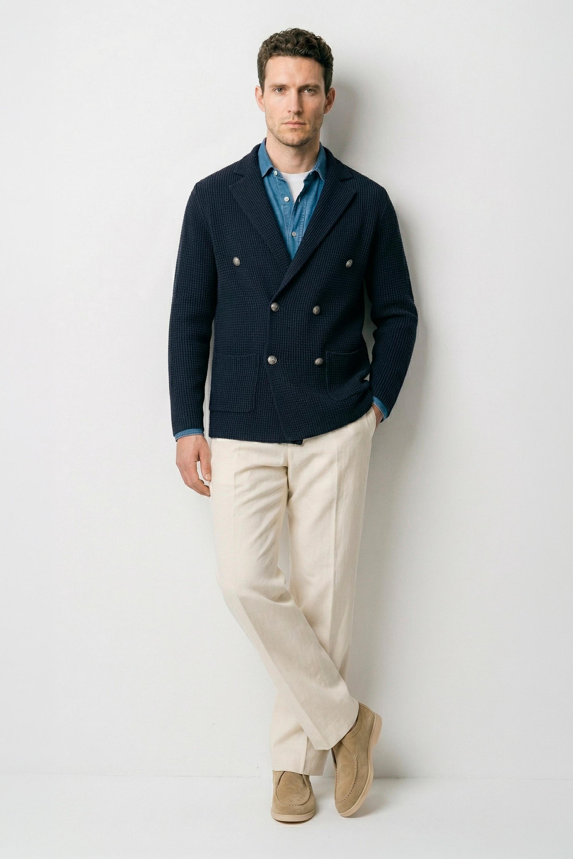 Double-breasted knit cardigan jacket - MONTEZEMOLO