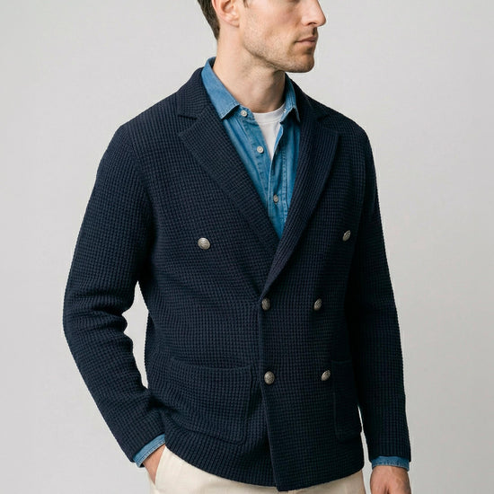 Double-breasted knit cardigan jacket - MONTEZEMOLO