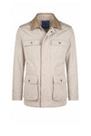 Lined Four-Pocket Field Jacket with Leather Collar - MONTEZEMOLO