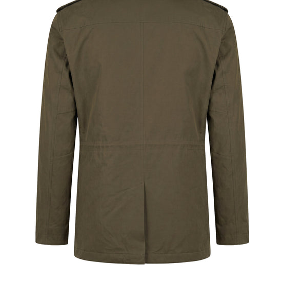 Lined Four-Pocket Field Jacket with Leather Collar - MONTEZEMOLO