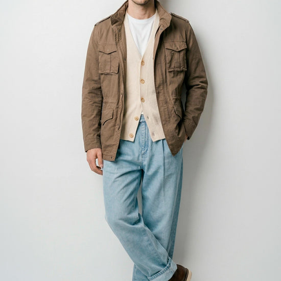 Unlined cotton & linen sahariana jacket - MONTEZEMOLO