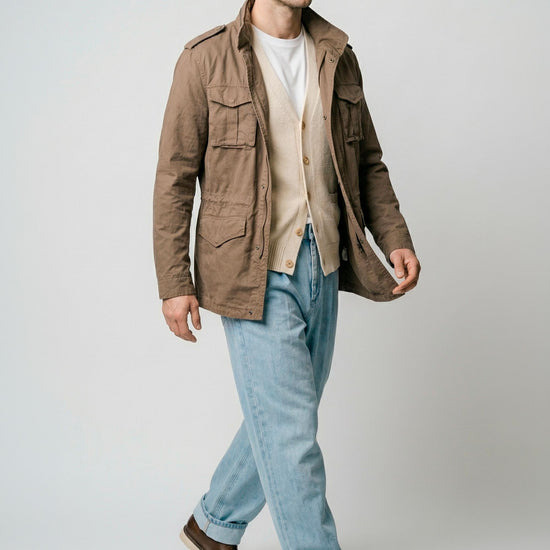 Unlined cotton & linen sahariana jacket - MONTEZEMOLO