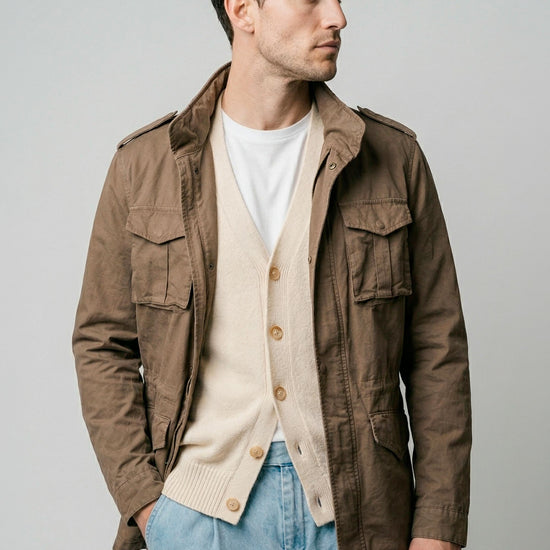 Unlined cotton & linen sahariana jacket - MONTEZEMOLO