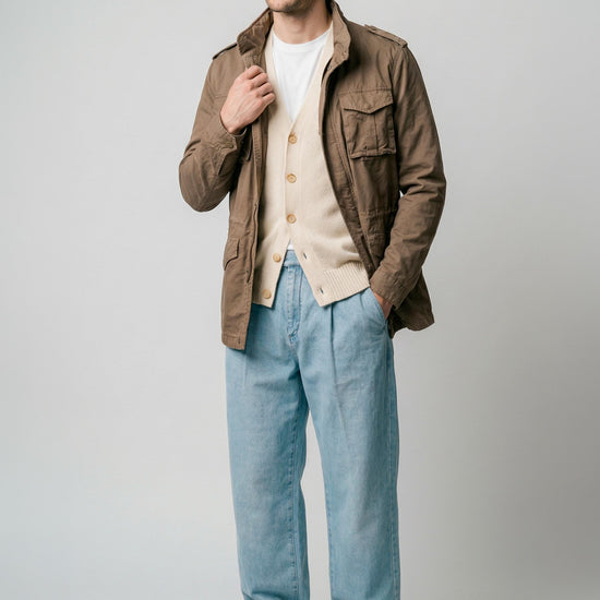 Unlined cotton & linen sahariana jacket - MONTEZEMOLO