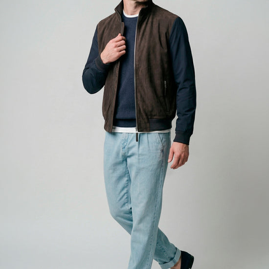 Bomber jacket with suede front - MONTEZEMOLO