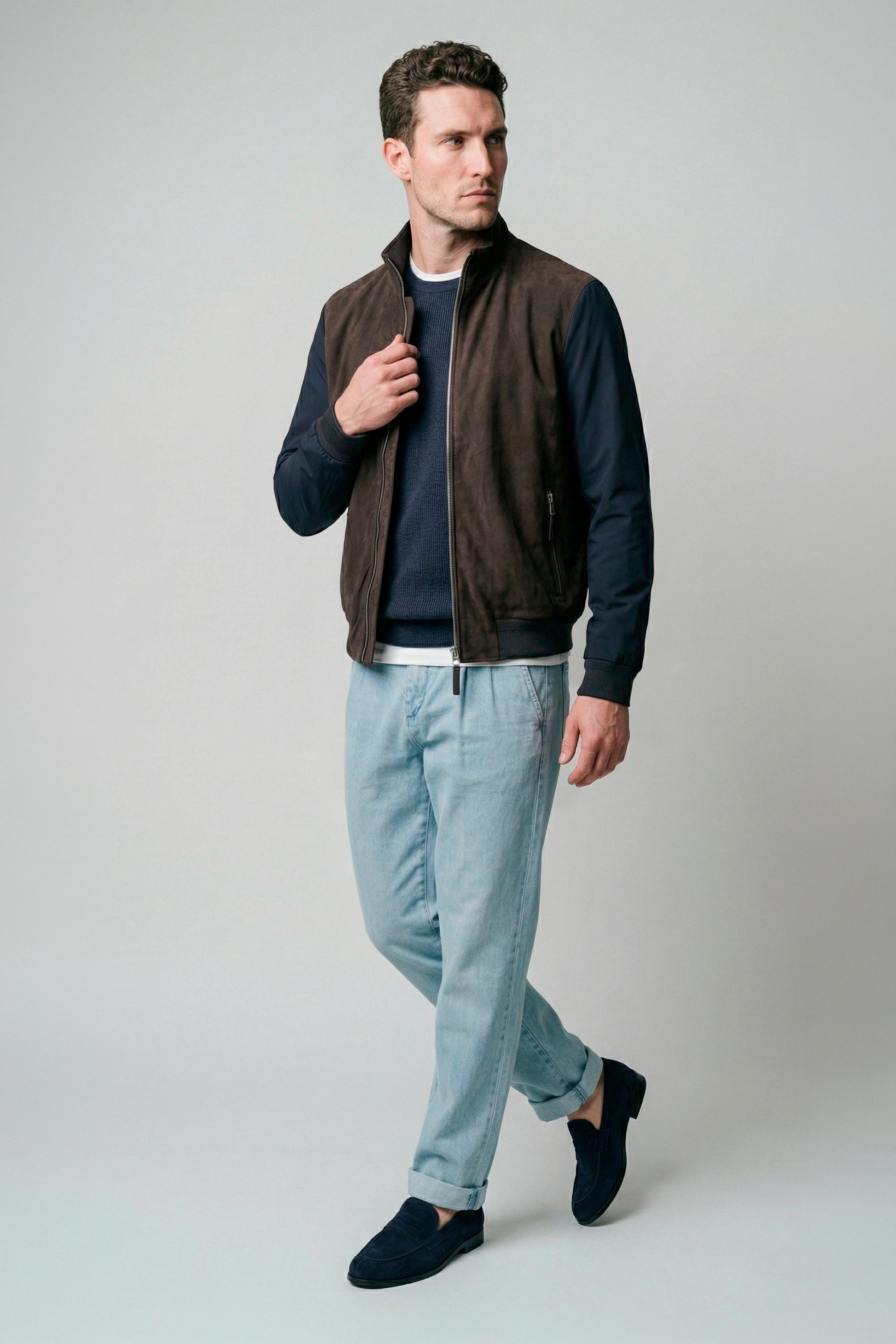 Bomber jacket with suede front - MONTEZEMOLO