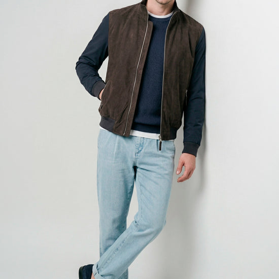 Bomber jacket with suede front - MONTEZEMOLO
