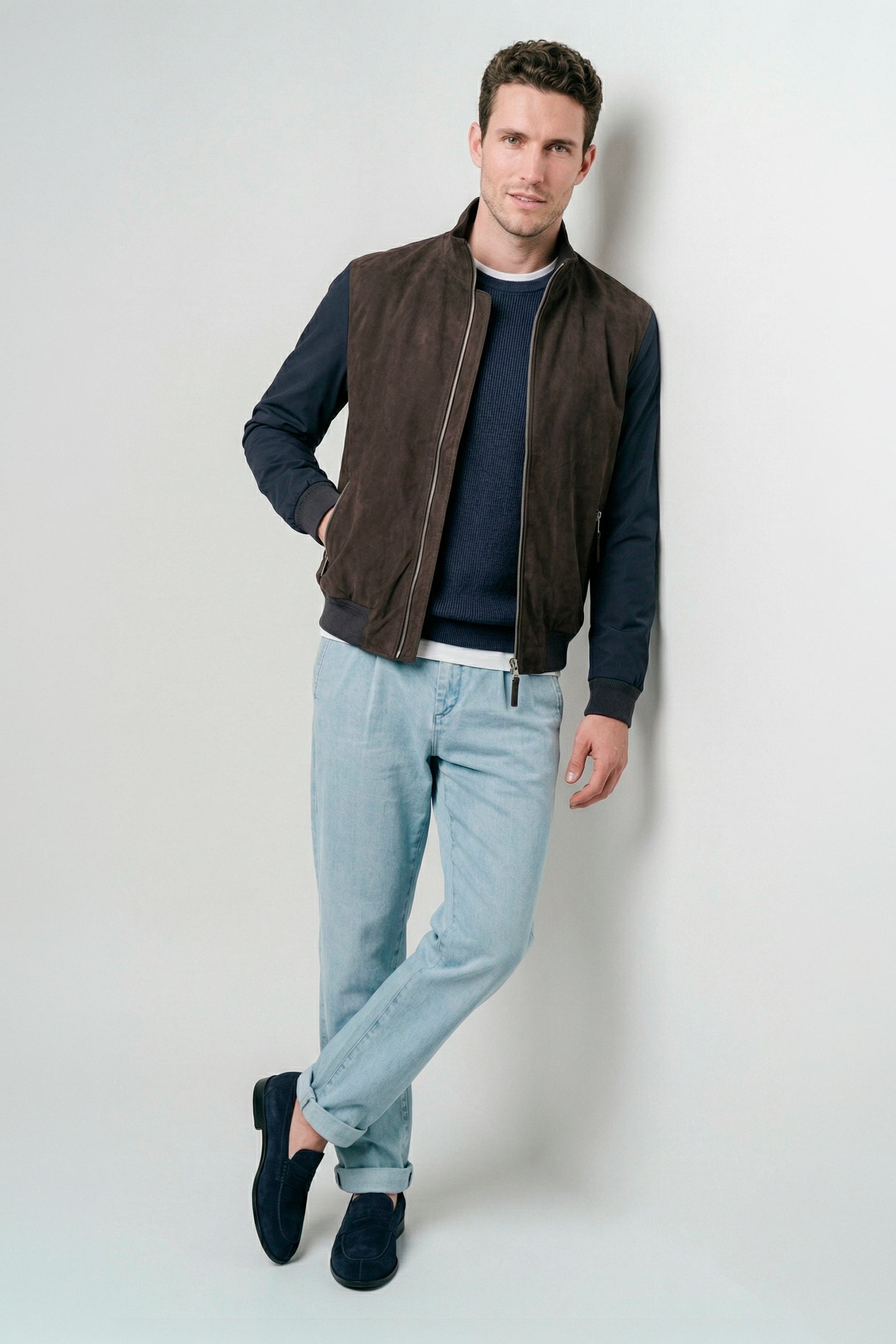 Bomber jacket with suede front - MONTEZEMOLO