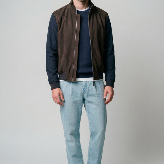 Bomber jacket with suede front - MONTEZEMOLO
