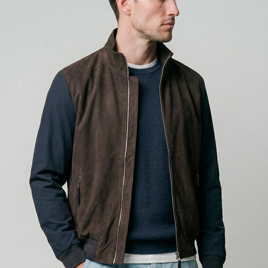 Bomber jacket with suede front - MONTEZEMOLO
