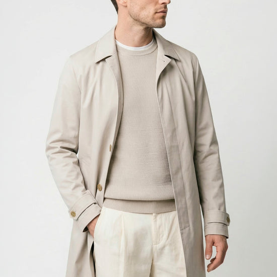 Water-resistant unlined gabardine raincoat - MONTEZEMOLO