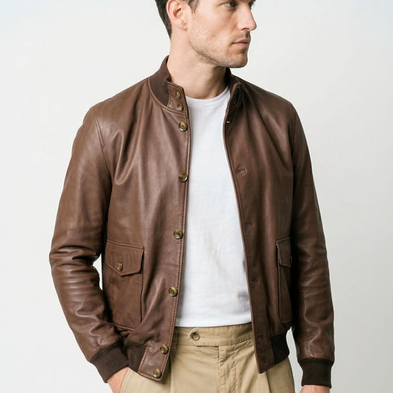 Nappa leather bomber jacket - MONTEZEMOLO