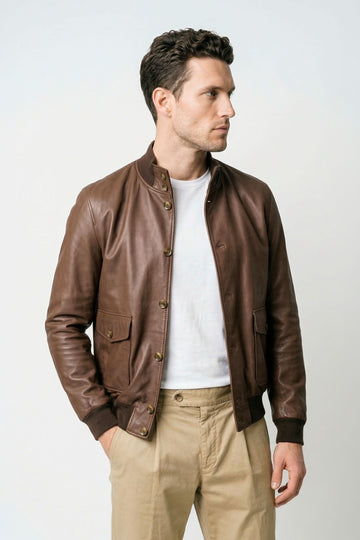 Nappa leather bomber jacket - MONTEZEMOLO
