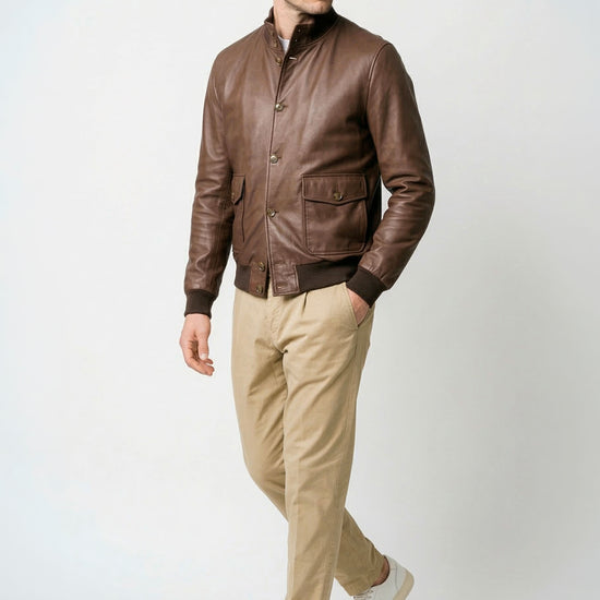 Nappa leather bomber jacket - MONTEZEMOLO