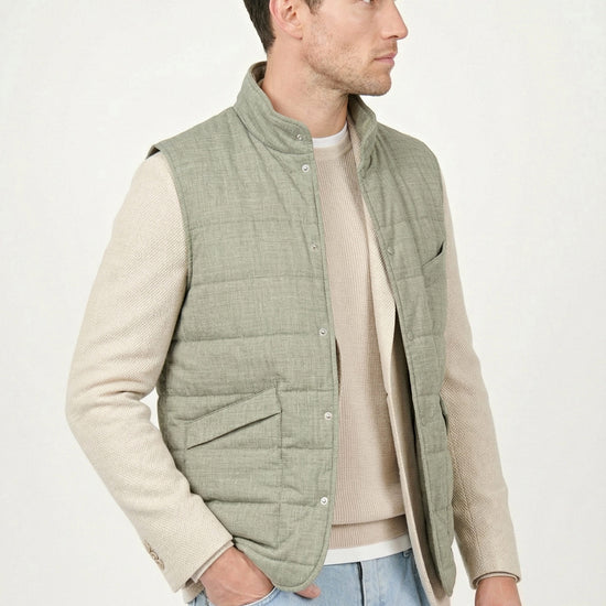 Tailored light quilted vest  - Loro Piana® fabrics - MONTEZEMOLO