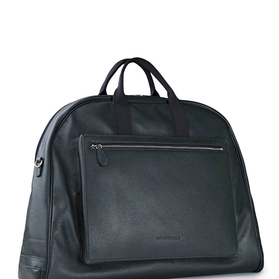 Full-Grain Dollar Leather Garment Travel Bag - MONTEZEMOLO