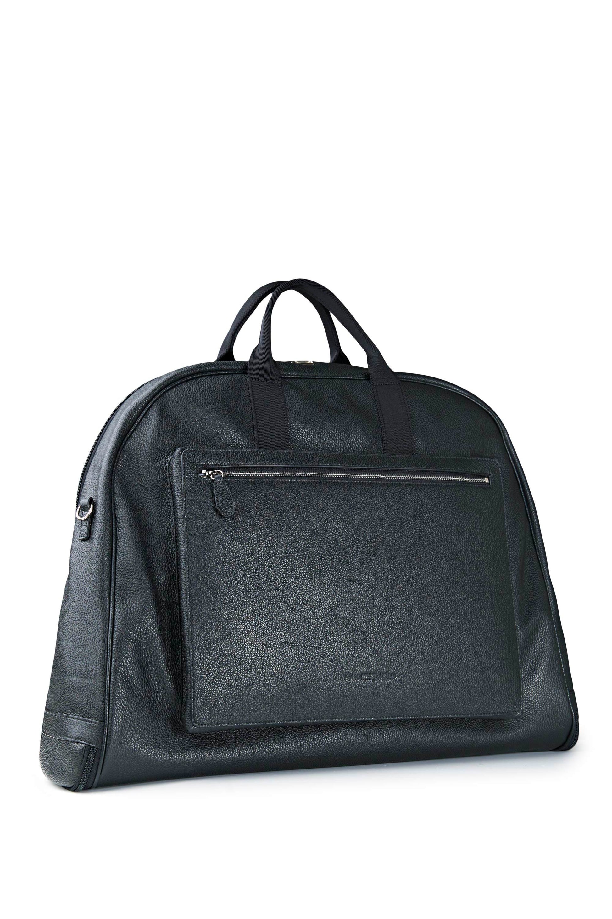 Full-Grain Dollar Leather Garment Travel Bag - MONTEZEMOLO