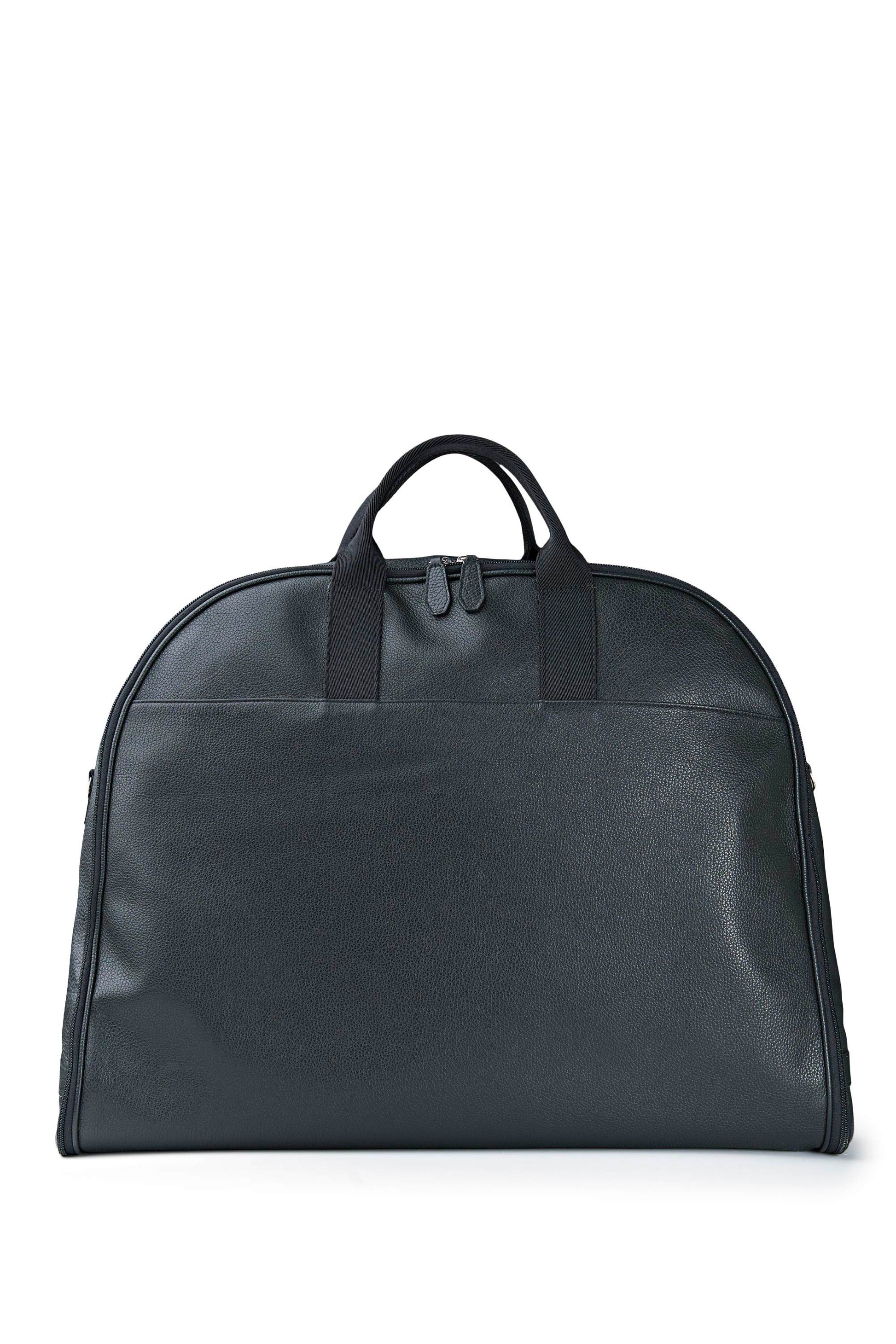 Full-Grain Dollar Leather Garment Travel Bag - MONTEZEMOLO