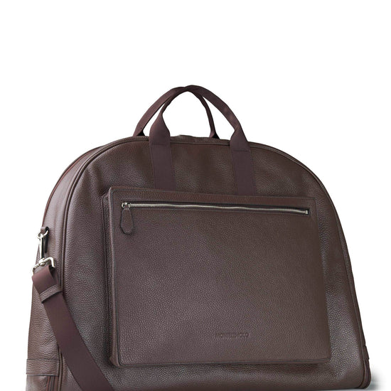 Full-Grain Dollar Leather Garment Travel Bag - MONTEZEMOLO