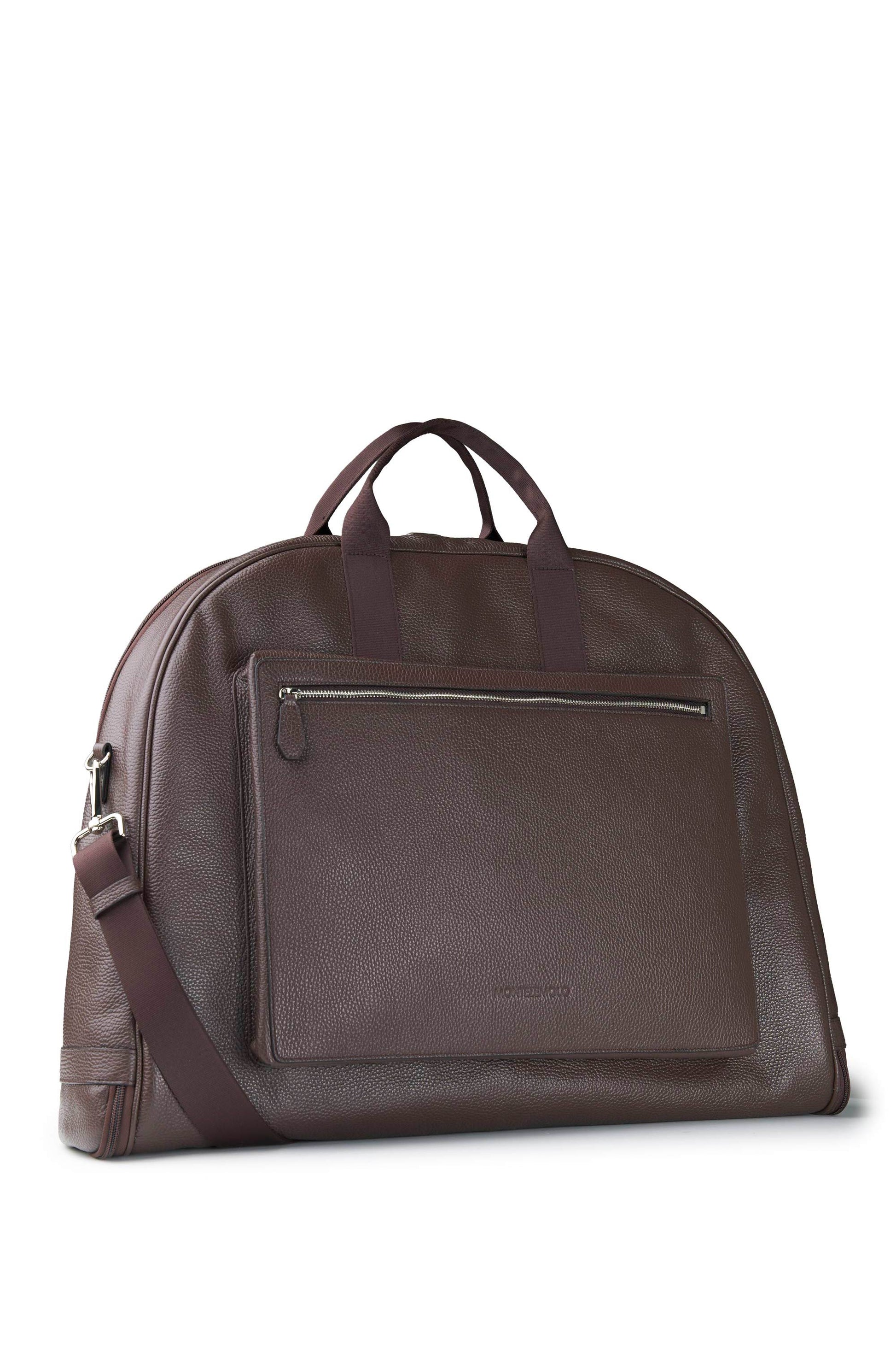 Full-Grain Dollar Leather Garment Travel Bag - MONTEZEMOLO
