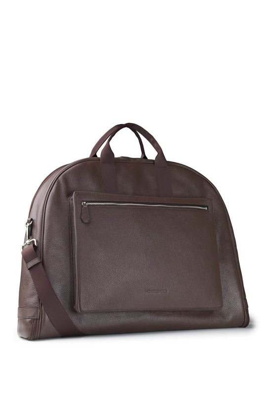 Full-Grain Dollar Leather Garment Travel Bag - MONTEZEMOLO