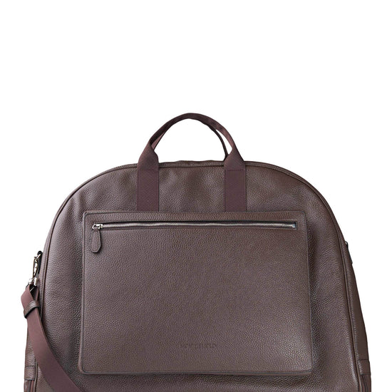 Full-Grain Dollar Leather Garment Travel Bag - MONTEZEMOLO