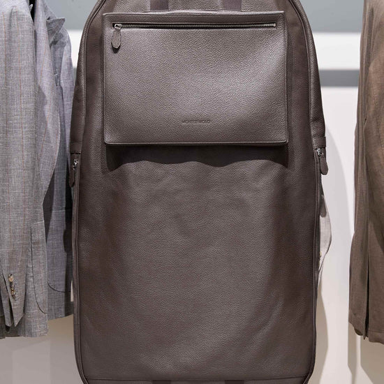 Full-Grain Dollar Leather Garment Travel Bag - MONTEZEMOLO