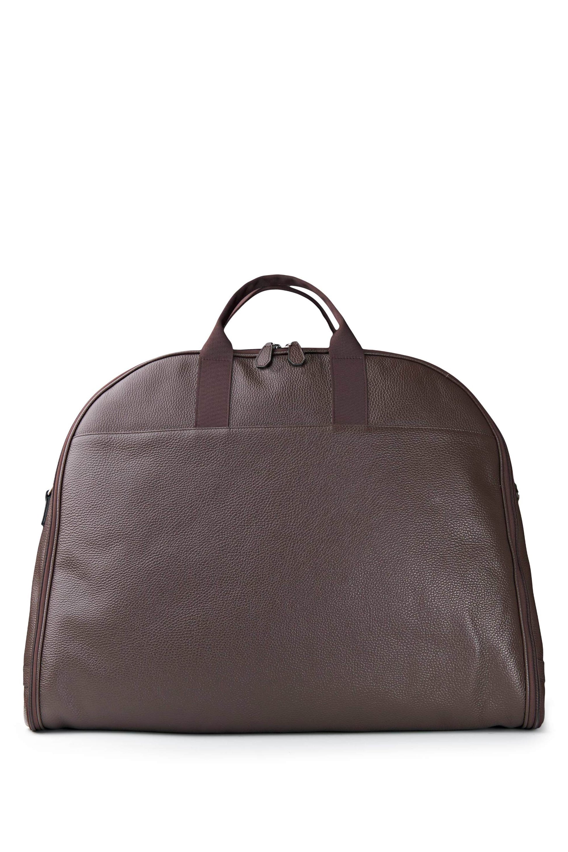 Full-Grain Dollar Leather Garment Travel Bag - MONTEZEMOLO