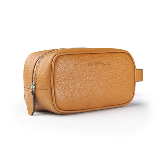 Grained leather toiletry bag - MONTEZEMOLO