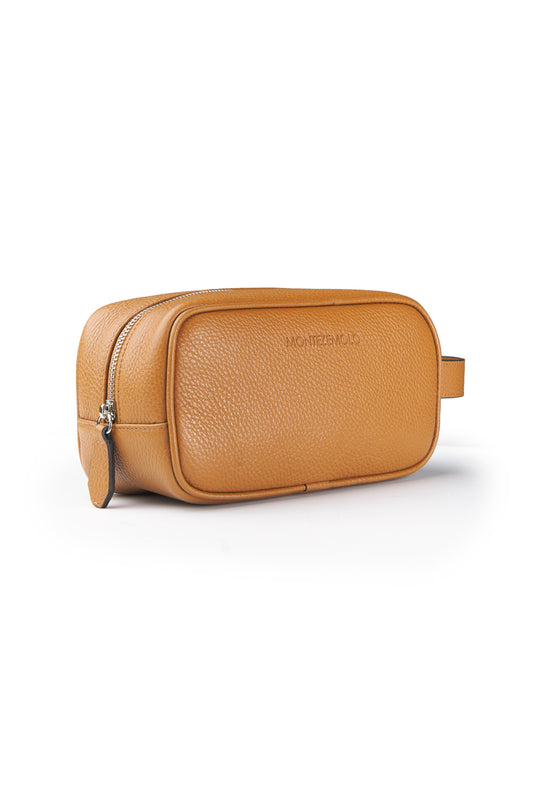 Grained leather toiletry bag - MONTEZEMOLO