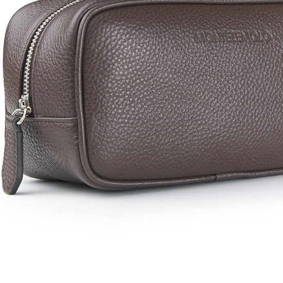 Grained leather toiletry bag - MONTEZEMOLO