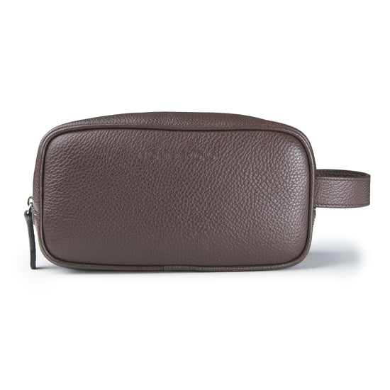 Grained leather toiletry bag - MONTEZEMOLO