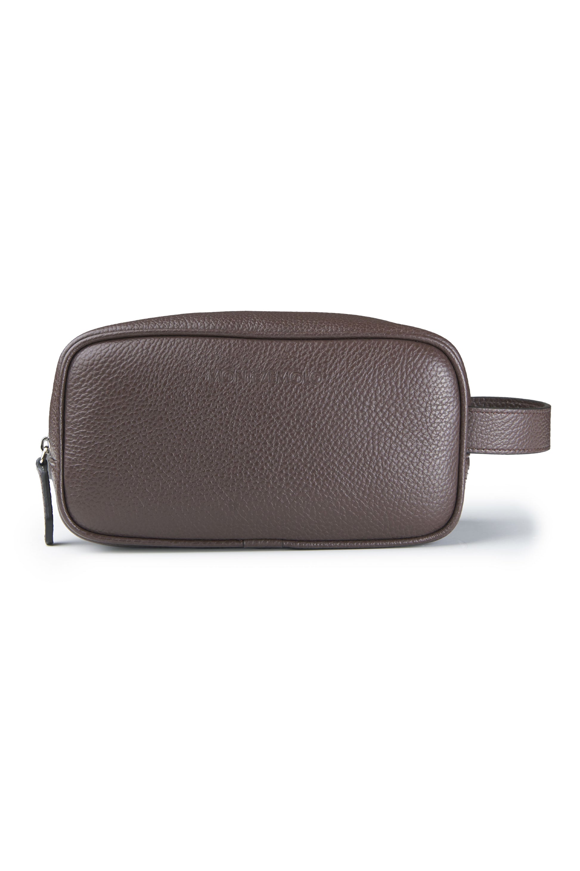 Grained leather toiletry bag - MONTEZEMOLO