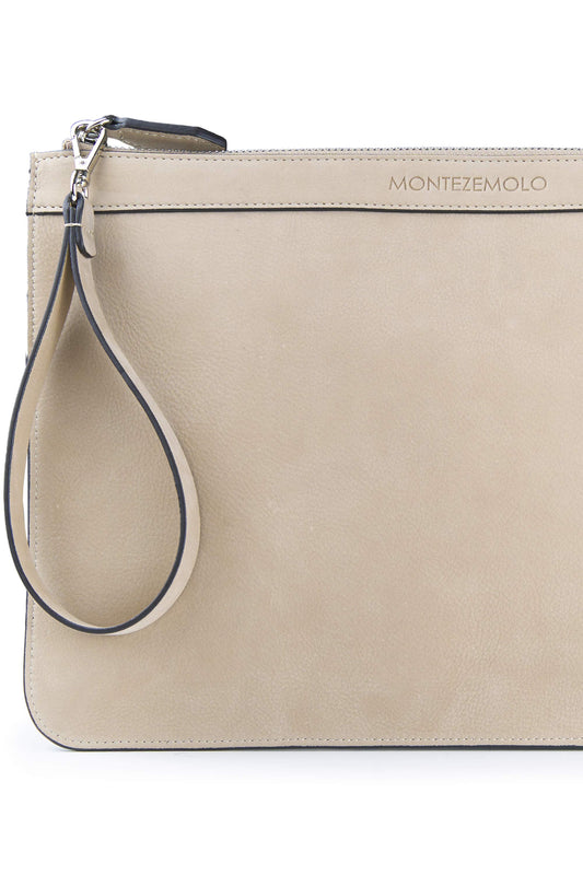 Nubuck leather zip pouch - MONTEZEMOLO