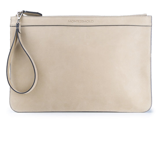 Nubuck leather zip pouch - MONTEZEMOLO