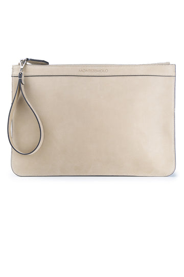 Nubuck leather zip pouch - MONTEZEMOLO