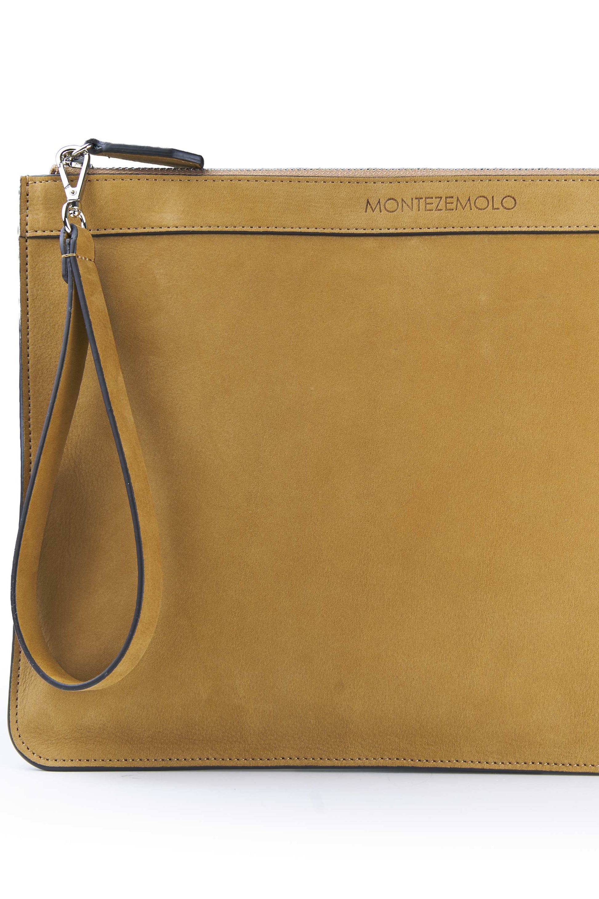Nubuck leather zip pouch - MONTEZEMOLO