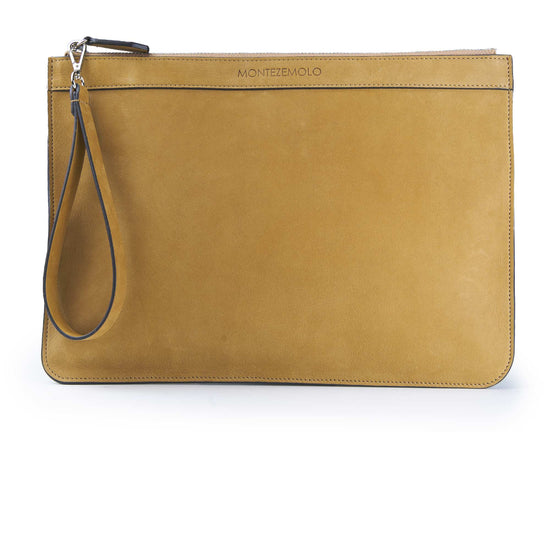 Nubuck leather zip pouch - MONTEZEMOLO