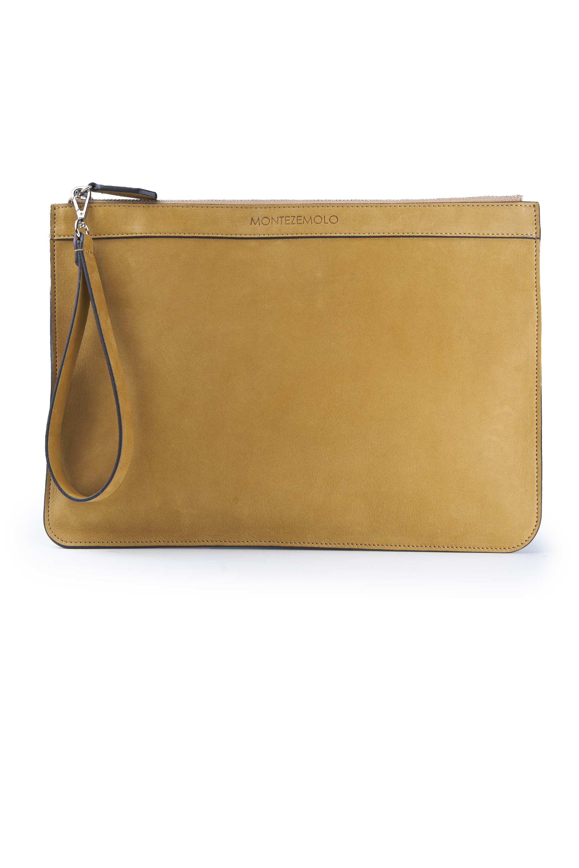 Nubuck leather zip pouch - MONTEZEMOLO