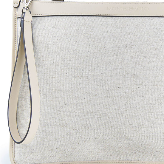 Fabric and leather zip pouch - MONTEZEMOLO