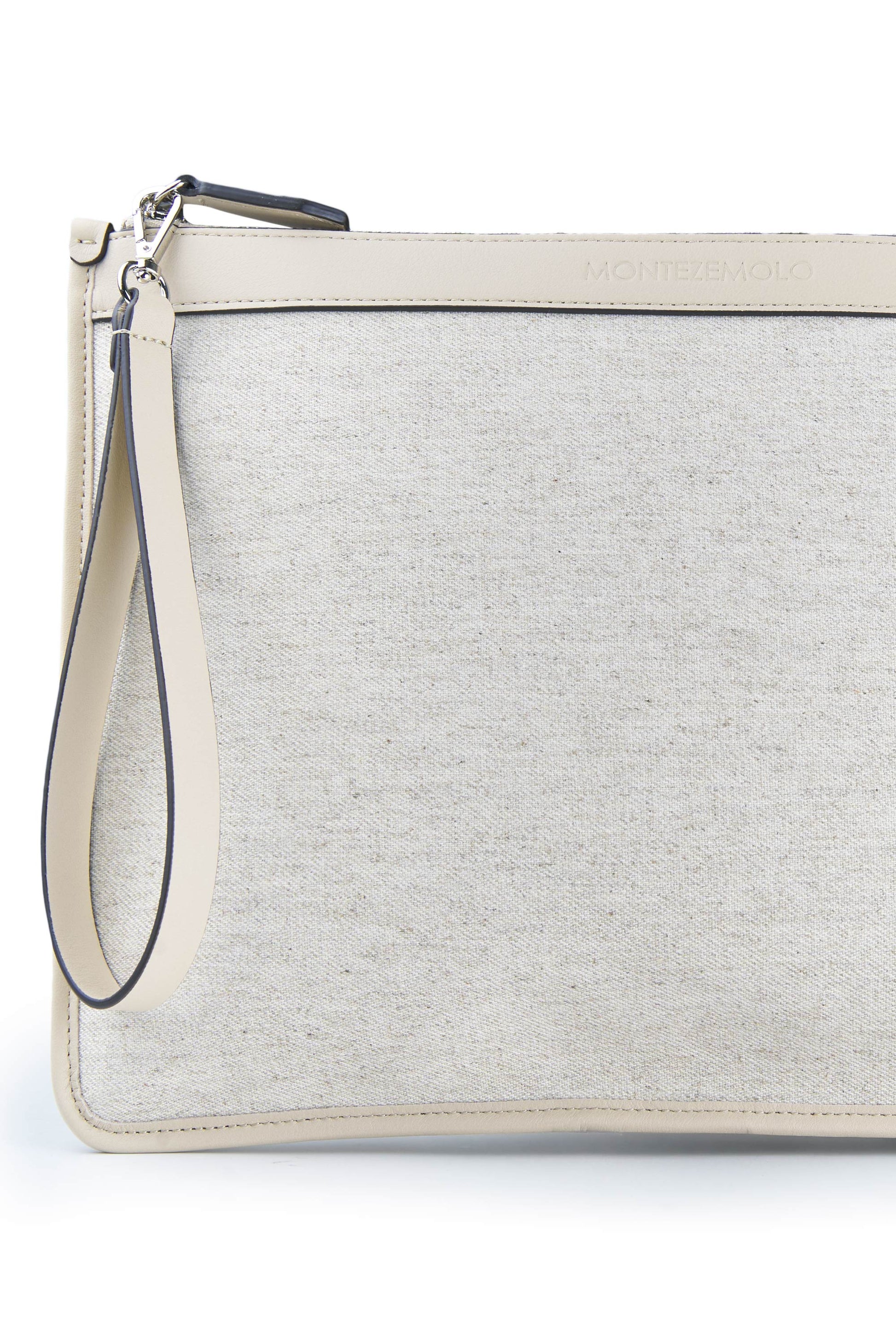 Fabric and leather zip pouch - MONTEZEMOLO